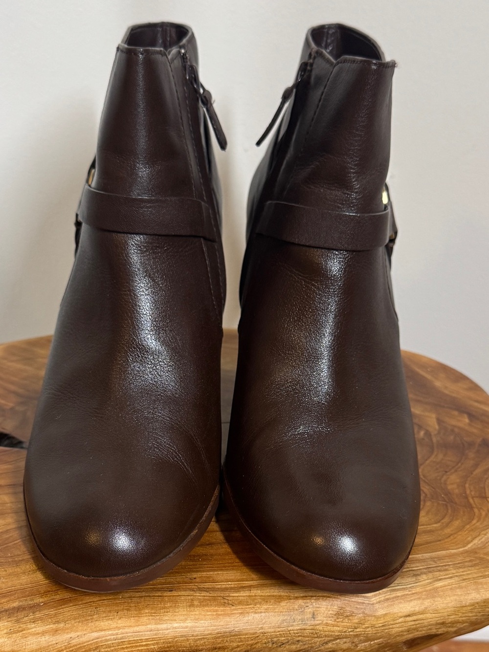 Cole Haan Brown Leather Women's Calixta Harness Ankle Booties Moto Boots Sz. 10B - Picture 2 of 11